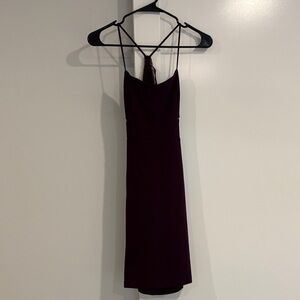 Elegant Purple Spaghetti Strap Dress